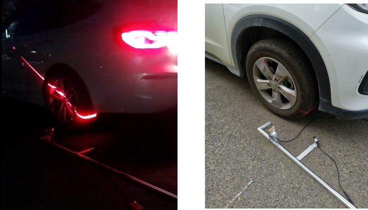 線(xiàn)激光掃描行駛車(chē)輛輪胎輪廓線(xiàn)的方法與裝置